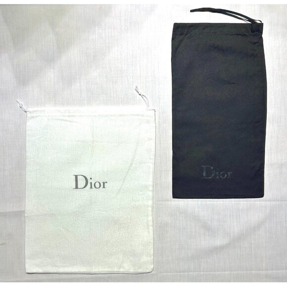 DIOR "Final Markdown" White & Black Drawstring, Travel, Store, Dust bags Set 2 - Picture 1 of 6